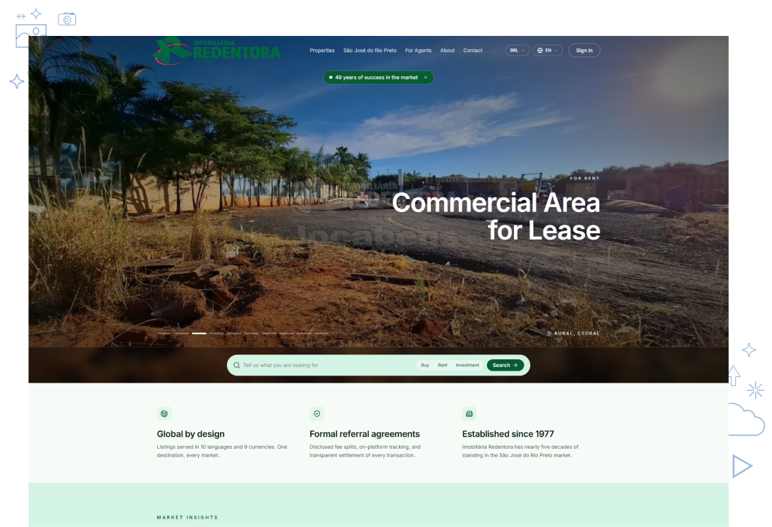 Vrix CRM landing page preview