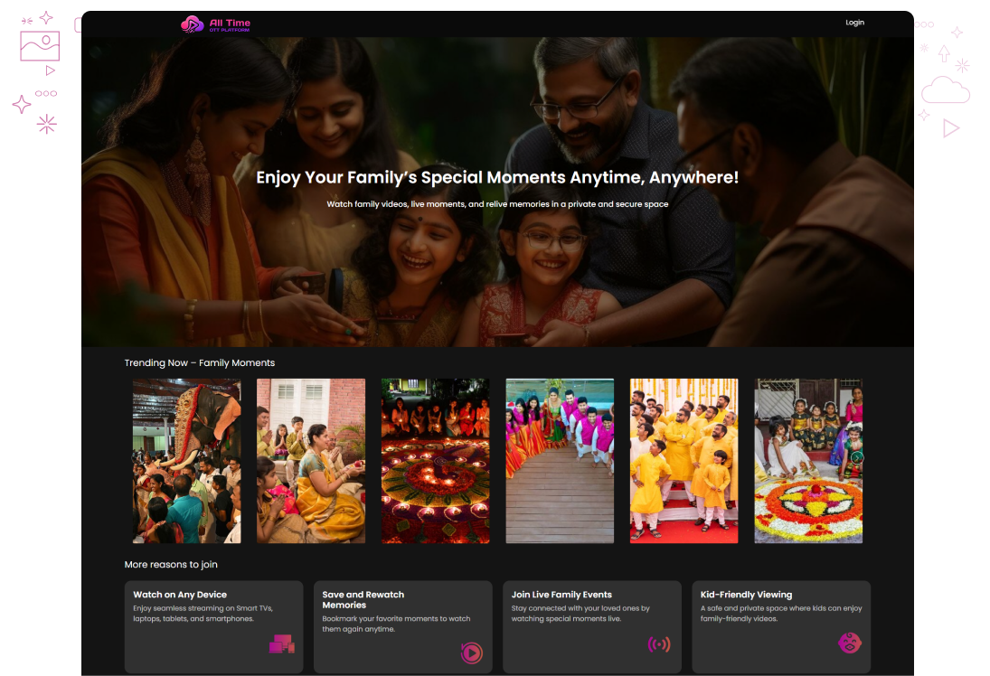 Vrix OTT landing page preview