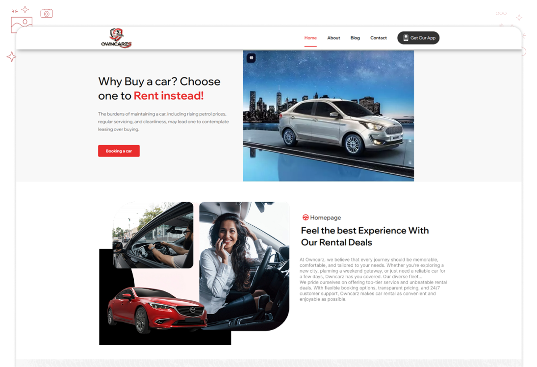 Vrix Ride booking website preview